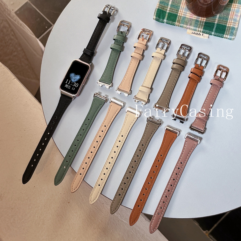 Dây da mỏng cho Huawei Band 11 Pro 10 9 8 nfc Vòng tay cho Huawei Watch Fit 3 4 Pro Dây đeo cổ tay phổ thông 18 / 20mm
