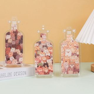 Chó Mèo Sửa Chữa Chết Le Acrylic Xếp Hình Thú Cưng Dễ Thương Trong Chai Sáng Tạo Trang Trí Quà Tặng