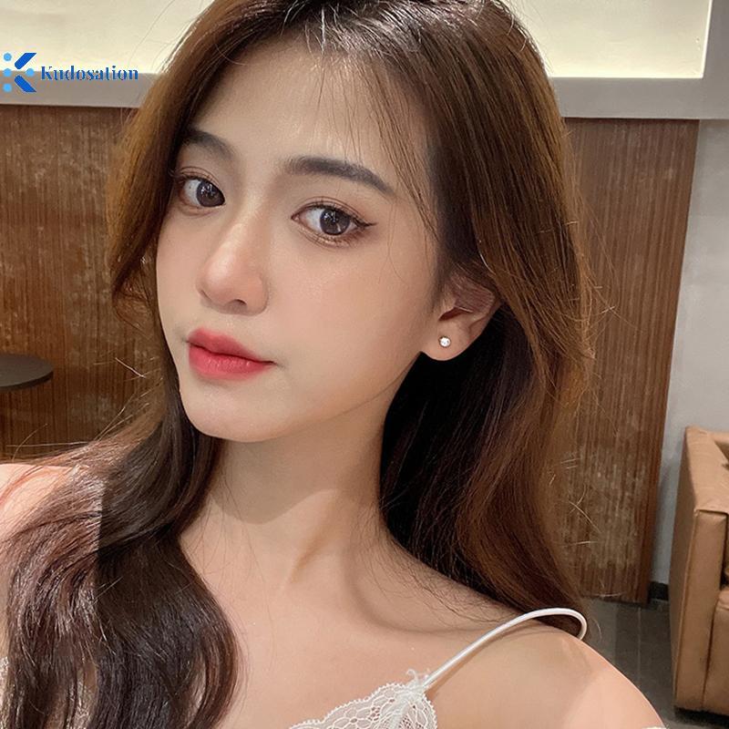 Kudosation - Bộ đôi bông tai pha lê zircon bóng, phụ kiện trang sức đẹp cho sụn tai