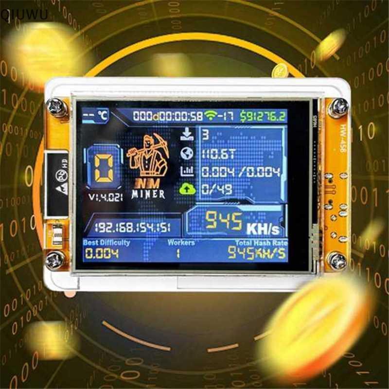 QIUWU 1060KH / S Nerdminer Nmminer Nâng cấp Harshrate Màn hình thông minh 2,8 Inch Bitcoin Crypto Solo Công cụ khai thác xổ số Nerdminer.