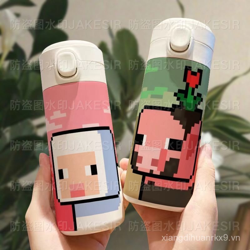 Trò chơi Minecraft Ngoại vi Thermos Cup Công suất lớn Cốc nước di động Ấm siêu tốc bằng thép không gỉ Quà tặng sinh nhật