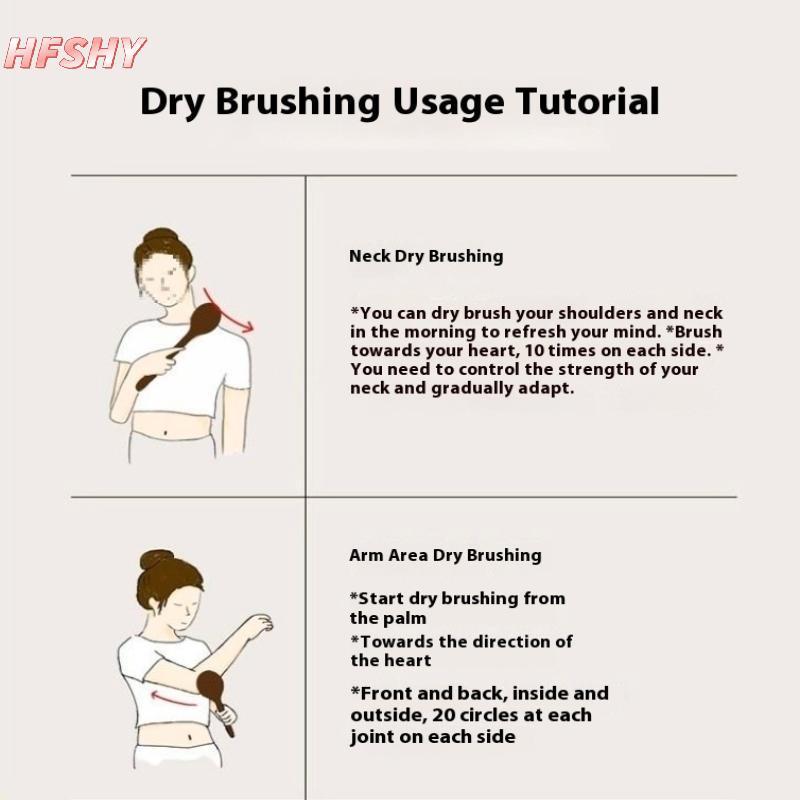 HFSHY Tắm Bàn Chải Tắm Bàn Chải Tắm Da Khô Cơ Thể Mềm Mại Lông Tự Nhiên Massage Dụng Cụ Chăm Sóc Mềm Mại Lông Tự Nhiên PE Tay Cầm VN