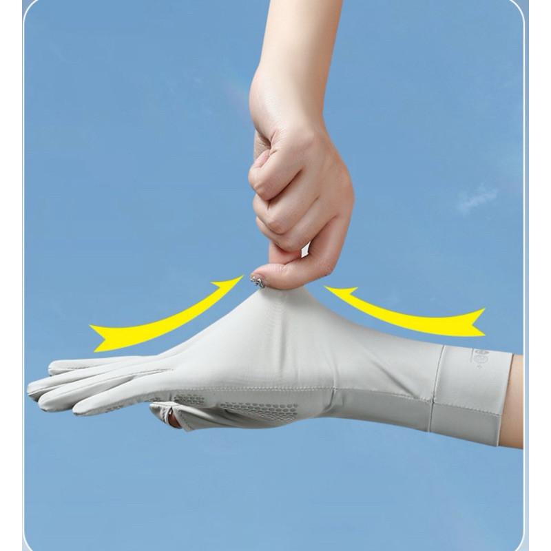 Găng Tay Chống Tia UV Chống Nắng Hở Ngón Chống Trượt Bao Kín Tay Thoáng Khí Lái Xe in hình icon