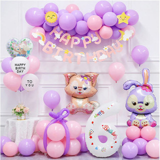 Set Bóng Bay Trang Trí Sinh Nhật, Thôi Nôi Bé Trai Bé Gái ( Tặng kèm số tuổi ) DF5