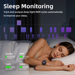 Đồng hồ thông minh GOOJODOQ IP68 chống nước, hợp kim kẽm,theo dõi sức khỏe Màn hình hiển thị 3D động