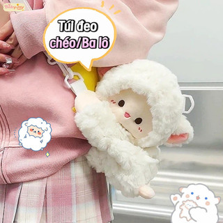 【BabyJoy】Túi đeo chéo nữ hình cừu nhỏ lông nhung mềm mại,Ba lô hình động vật dễ thương,cho học sinh và bạn gái