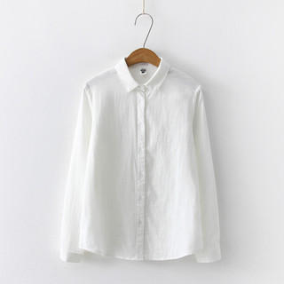 Áo sơ mi nữ thời trang mới tay dài sợi cotton, màu trơn, thoải mái cho công sở và hàng ngày