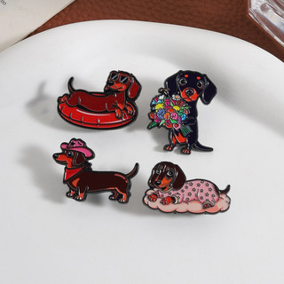 Hoạt Hình Dễ Thương Dachshund Men Trâm Sáng Tạo Cá Tính Chó Con Huy Hiệu Ba Lô Quần Áo Phụ Kiện Quà Tặng Cho Thú Cưng Người Yêu