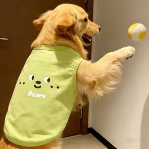 Thú Cưng Chó Quần Áo Mùa Xuân Phong Cách Mùa Hè Mùa Hè Xanh Lê Mặt Cười Lê Thân Thiện Với Da Áo Vest Chó Lớn Golden Retriever Labrador