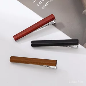 Handmade Phong Cách Trơn Mũ Bằng Gỗ Hình Chữ Nhật Nhỏ Kẹp Tóc Ebony Mỏ Vịt Kẹp