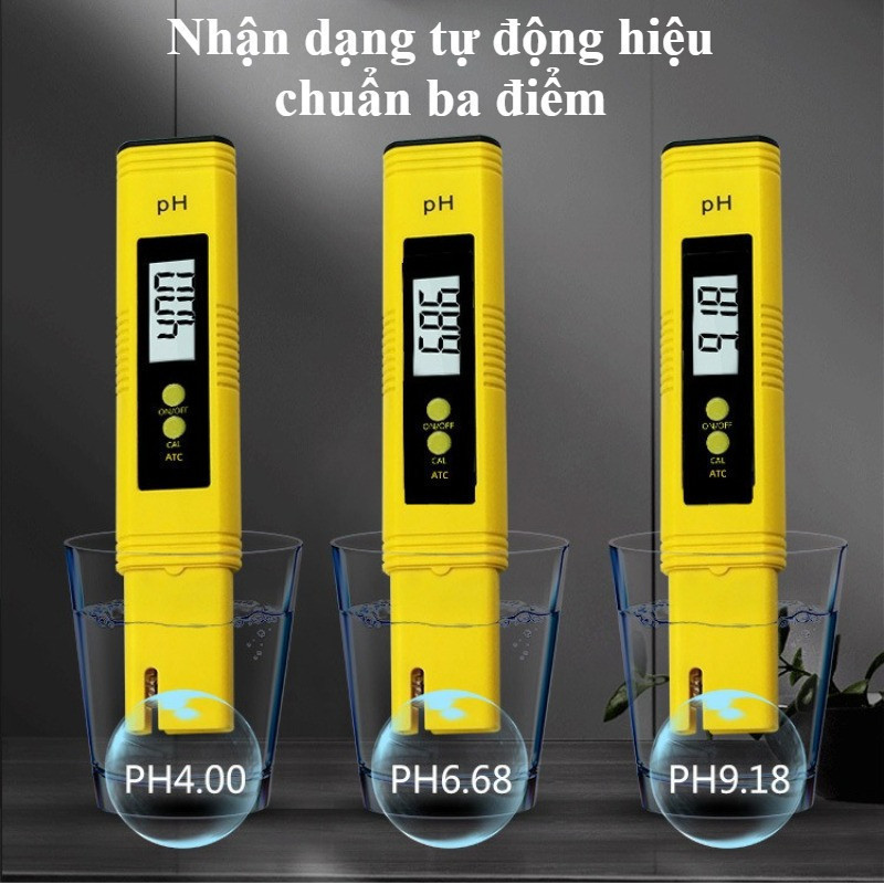 Bút Đo PH Cao Cấp - Tự Động Hiệu Chuẩn ,  Pin Thay Được, Kiểm Tra Nước Bể Cá & Nước Uống Gia Đình
