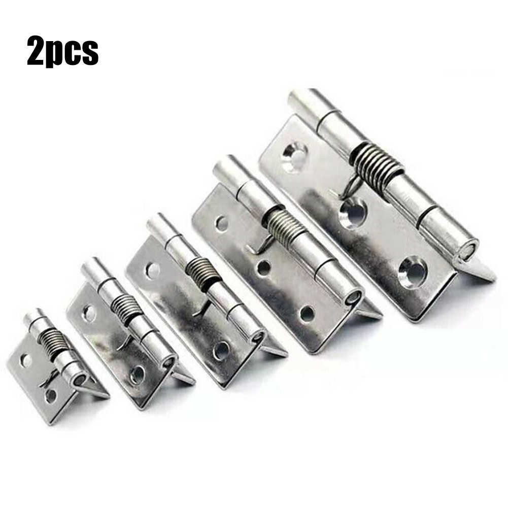 < HÀNG CÓ SẴN > 2 chiếc Phần cứng bản lề cửa lò xo bằng thép không gỉ tự đóng 1 / 1.5 / 2 / 2.5 / 3 / 4Inch❀
