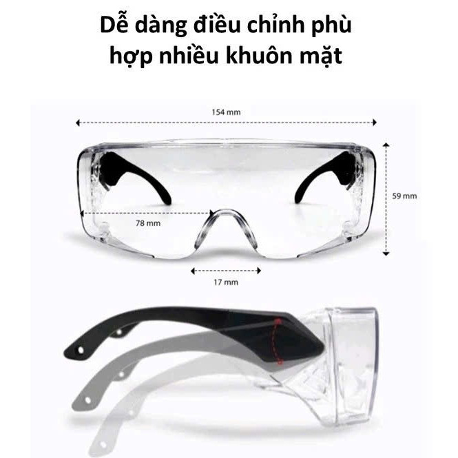 Kính chắn bụi đi đường LILY EYEWEAR chất liệu nhựa cao cấp kiểu dáng màu sắc thời trang, an toàn
