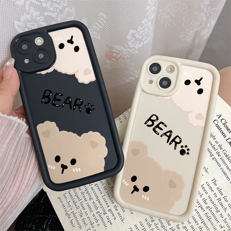 Ốp Lưng Cho OPPO A6 A5X A3 A95 A74 A60 A58 A57 A54 A53 A52 A38 A18 A17 A16 A15 F11 F9 Pro Reno 14 13 12 11 10 7Z 8Z 6Z Thiết Kế Mắt Thiên Thần Chống Rơi Họa Tiết Gấu Dễ Thương JGS008