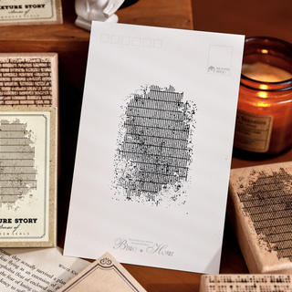 ENWEI 1 Cái [Dòng truyện họa tiết] Phong cách cổ điển Tem gỗ nhỏ giọt Bí mật Rock Time Patterns Tạp chí Nền trang trí Chất liệu
