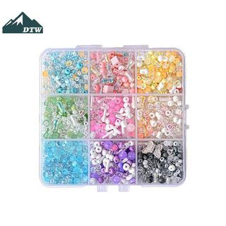 Vòng tay thể thao DIY với hạt thủy tinh nhiều màu, phù hợp làm phụ kiện thời trang
