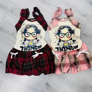S51-[tomnaukids]Set áo thun phối chân váy kaki mềm bé gái cực xinh - Size 8-30Kg
