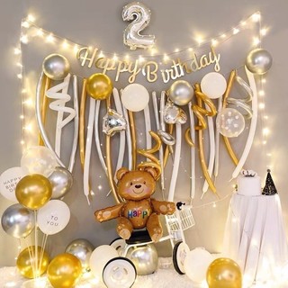 Set trang trí sinh nhật cho bé Trai Và Bé Gái kèm bóng số tuổi theo yêu cầu kèm trụ bóng 7 nhánh DF30