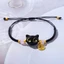Cặp Đôi Lãng Mạn Dây Dệt Vòng Tay Mèo Đen Trắng Ghép Đôi Thiết Kế Vòng Tay Handmade Cho Người Yêu Quà Tặng Tiếp Liệu