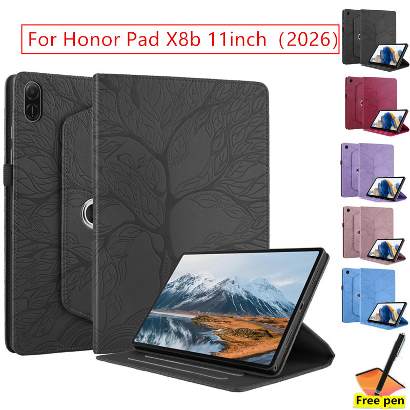 Ốp Lưng Cho Honor Pad X8b 11 Inch 2026 NDL2-W09 LTE 11 2025 11 "2024 X8A Máy Tính Bảng Da PU TPU Bao Da Chống Sốc In An Toàn 360 Xoay Đứng Vỏ Bảo Vệ Phụ Kiện