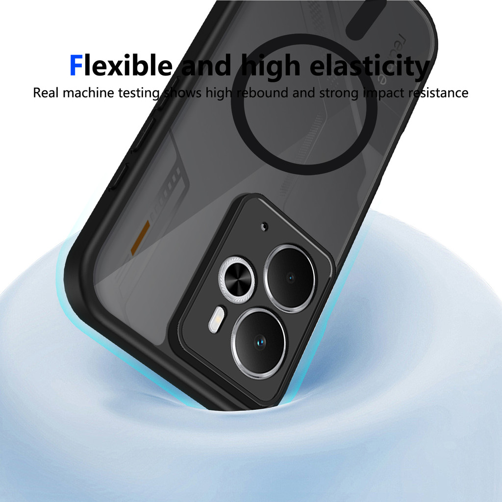 Ốp lưng Realme 14 5G Vỏ thu hút từ tính màu đen mờ cho vỏ điện thoại Realme 14 5G