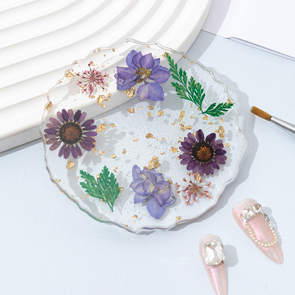 [Phong Cách Ins] Lót Ly Nhựa Resin Hoa Khô Thật - Đế Lót Ly Trong Suốt Decor Bàn Cà Phê - Phụ Kiện Chụp Ảnh Trang Sức & Làm Móng Đẹp - Quà Tặng Tinh Tế