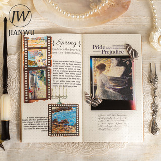 JIANWU Ấn Tượng Phòng Trưng Bày Series Vintage Tranh Hoa Nghệ Thuật Phong Cảnh Chất Liệu Cắt Băng Washi Sáng Tạo Tạp Chí Văn Phòng Phẩm