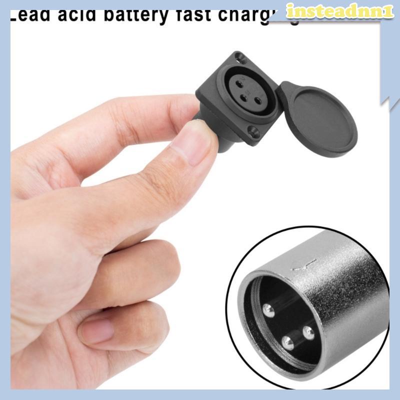 Inste Xe Điện Cổng Sạc Cắm 3Pin Đầu Nối Nội Tuyến Ổ Cắm Cổng Sạc Cổng Kết Nối Adapter