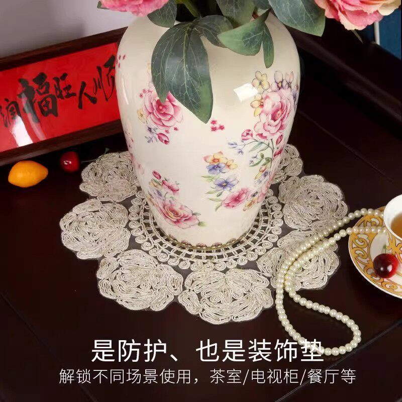 Thảm thêu Placemat Thấm hút và cách nhiệt Coaster Bình đế Thảm trải bàn nhỏ