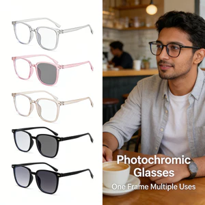 Kính cận thị photochromic thiết kế mỏng, mặt kính lớn, xuất xứ Hàn Quốc