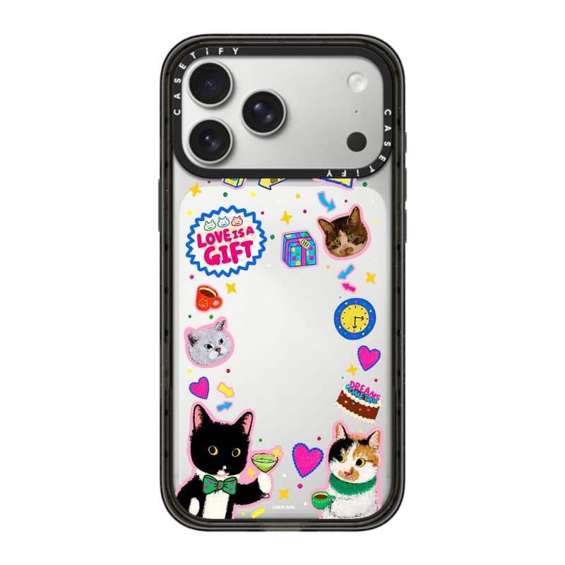 CASECASE X Love is a Gift Phone Case Black / Sky Blue / Pink Fizz Candy Collection Color Clear Hard Hard Magnet Impact Case cho IPhone 13 14 15 16 17Pro Max Plus Có Hộp