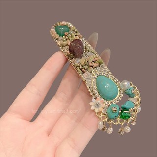 MAUROPOLI Trung Quốc Retro Nhiều Màu Sắc Full Kim Cương Bên Kẹp Tinh Tế Tua Rua Hoa Kẹp Tóc Thời Trang Thời Trang bb Kẹp Tóc Phụ Kiện Tóc Nữ