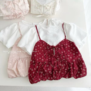 SET ÁO HOA NHÍ + SƠMI TAY PHỒNG DỄ THƯƠNG THỜI TRANG NỮ M818244