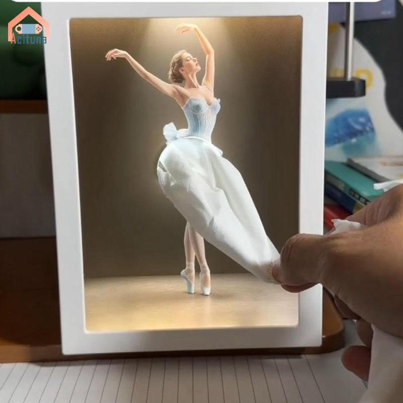 Hộp đựng khăn giấy múa ba lê thanh lịch có đèn cho phòng ngủ Phòng tắm Phòng khách