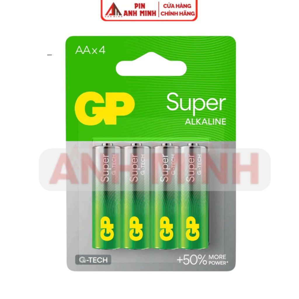Pin AA 1.5V GP Super Alkaline Chính Hãng - Hiệu Năng Cao, Bền Bỉ, Dùng Cho Chuột Không Dây, Cửa Từ..