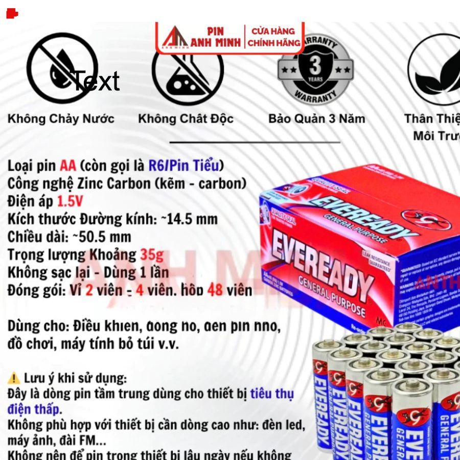 Hộp 40 viên Pin Tiểu AA / 2A  Maxell Super Power Ace / Eveready R6P 1.5V Chất Lượng Cao, Siêu Bền