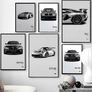 Thương Hiệu Nổi Tiếng Xe SVJ GT3RS G80 M3C Canvas Poster Nghệ Thuật Treo Tường Không Khung Trang Trí Nhà