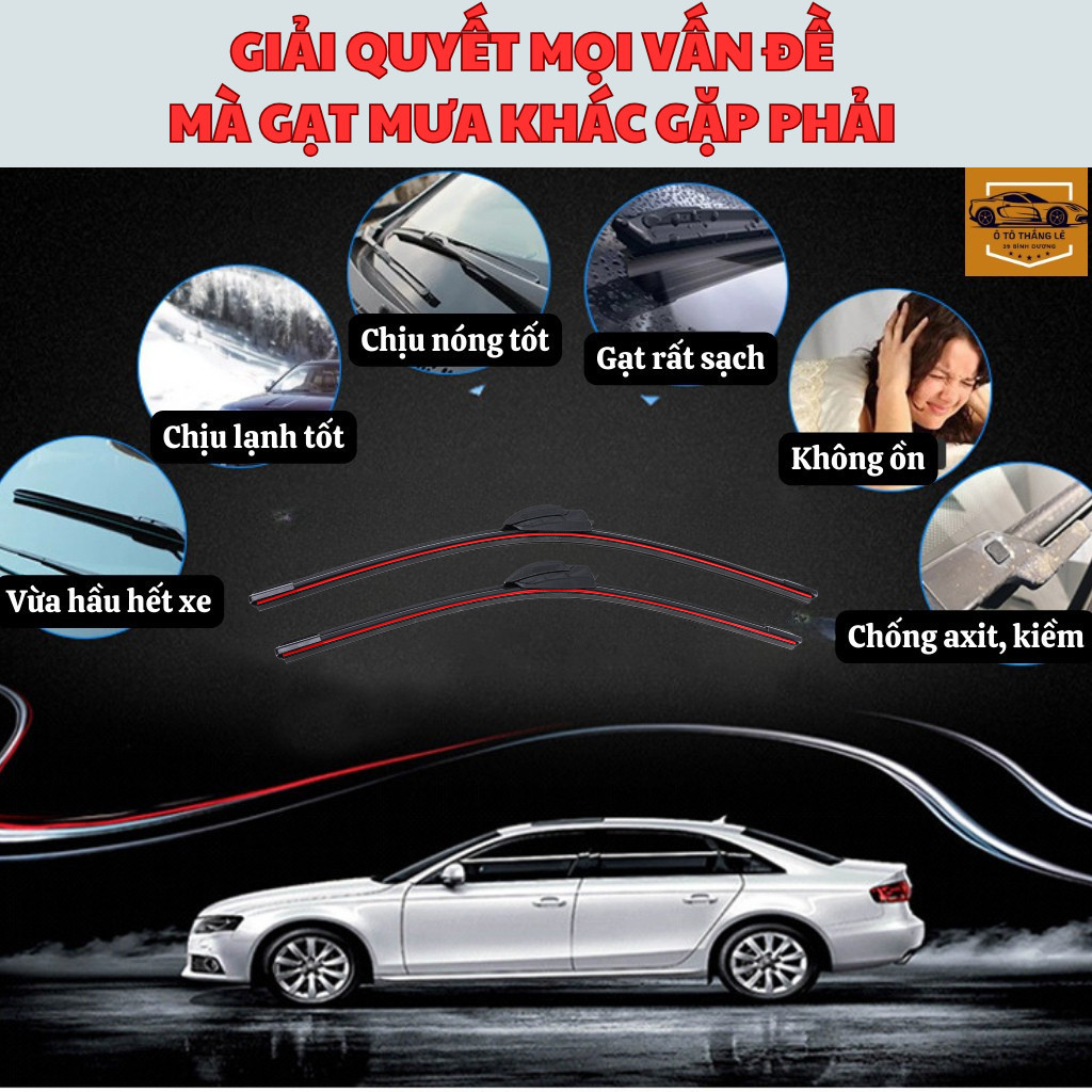 Gạt Mưa Ô Tô NISSAN LIVINA, NAVARA, X-TRAIL, ALMERA, SUNNY, TEANA Silicon 4 Lưỡi Gạt Sạch Êm. NS 4 L