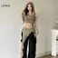 LUImo Pháp Retro - Áo vest không tay lưới chất liệu ôm vừa, dáng dài, mẫu mã HOT dành cho mùa hè