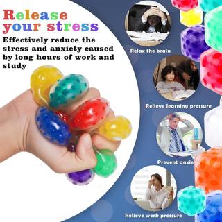 Ngẫu Nhiên 1 Mini Squishy Căng Thẳng Bóng Cầu Vồng Bóp Cảm Giác Fidget Đồ Chơi Bền Không Độc Hại Bóp Bóng saixit2vn