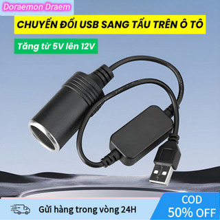 【COD】Bộ chuyển đổi tẩu sạc ô tô từ nguồn USB 5V lên 12V, thiết kế nhỏ gọn, dễ dàng kết nối và sử dụng trên mọi xe.