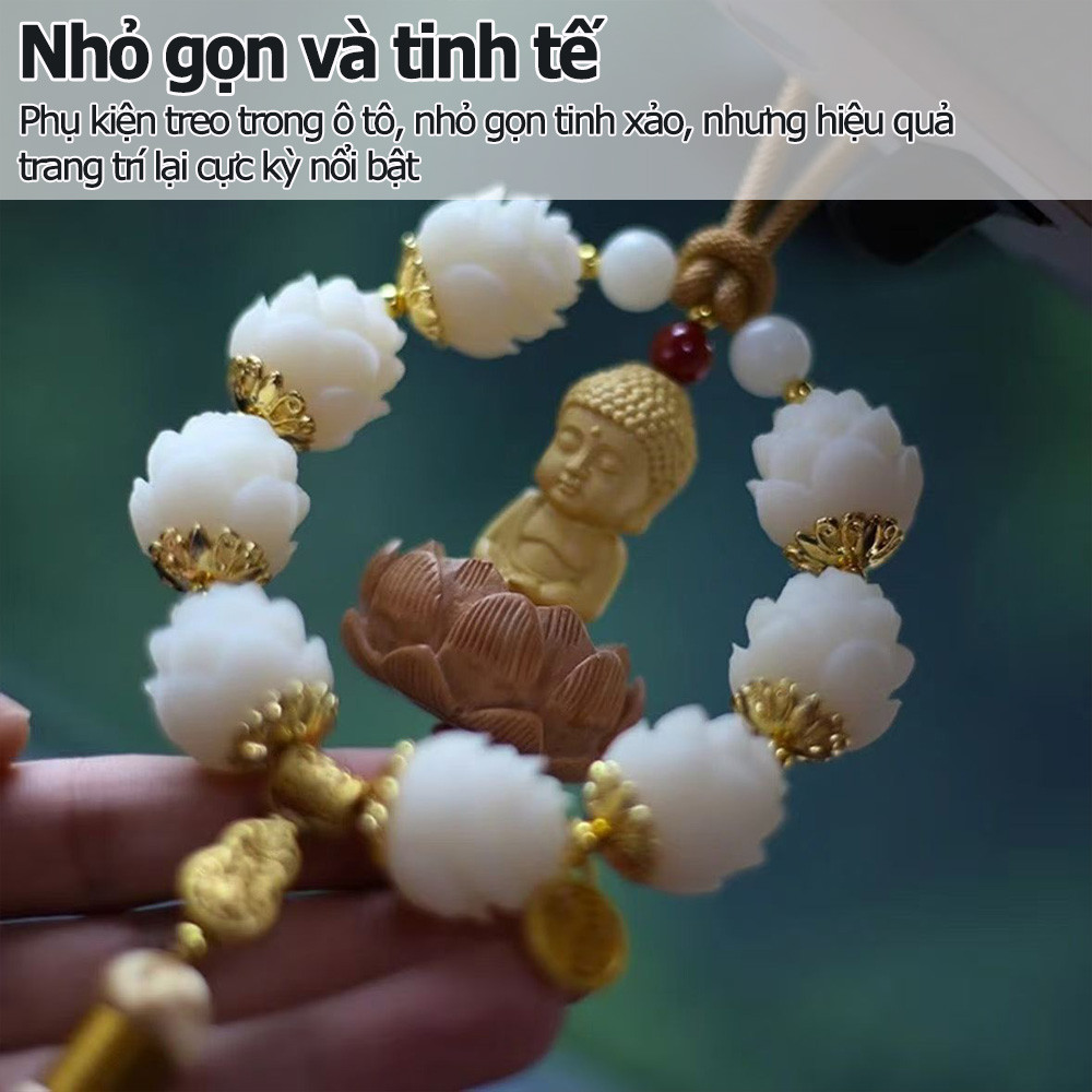 Mặt dây chuyền ô tô tượng phật bồ đề phù hộ cho gương chiếu hậu ô tô mặt dây chuyền ý nghĩa bình an