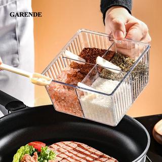 Hộp đựng gia vị 4 trong 1 Garende kèm thìa, Hộp đựng gia vị, Nhiều ngăn