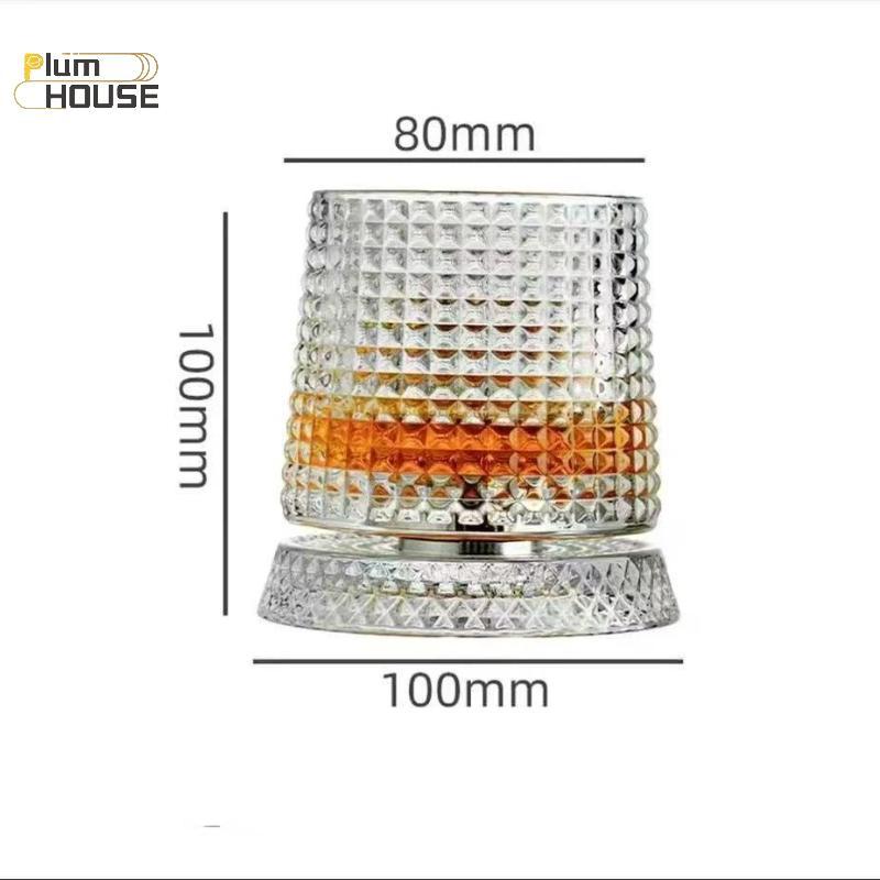 PlumHOUSE 2026 Mới Whisky Kính Xoay Whisky Có Đế Thủy Tinh Xoay 360 Độ Pha Lê Rum Kính Cho Tiệc Cotail Uống VN