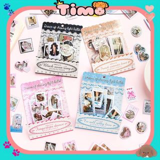 Sticker Niêm Phong Nơ Tiểu Thư 36 Miếng Cắt Sẵn Ballet Core Vintage Timo ST23