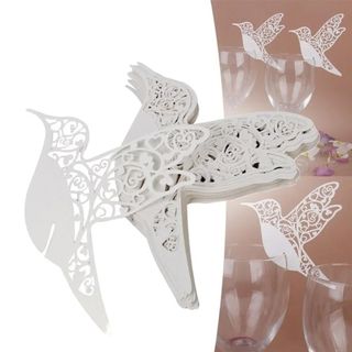 [PEASEE] 50 Cái / gói Humming Birds Place Cards, Hummingbird Birds Cardstock Thiệp Bàn Cưới, Thẻ Ghế Bướm Rỗng Thanh Lịch Trang Trí Đám Cưới