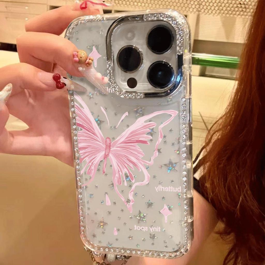 Tia Sáng Phấn Dung Cho Ốp Lưng Iphone 16 17 Đính Đá Lung Linh Ngôi Sao 14/13/11 Pro