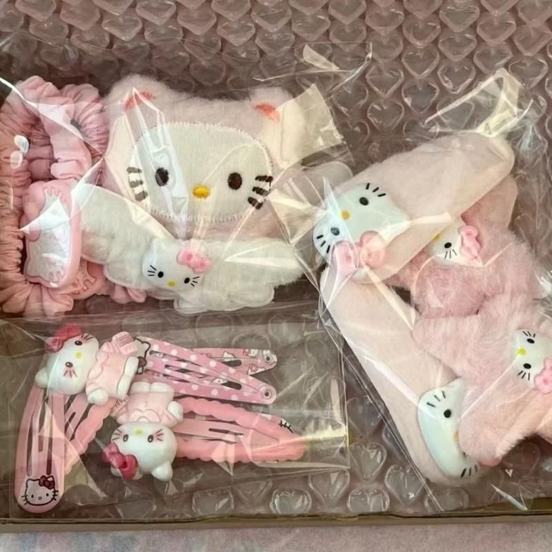 Set kẹp tóc 15 chi tiết Hello Kitty màu hồng siêu xinh, dễ thương cho bạn nữ. C87 SHOP