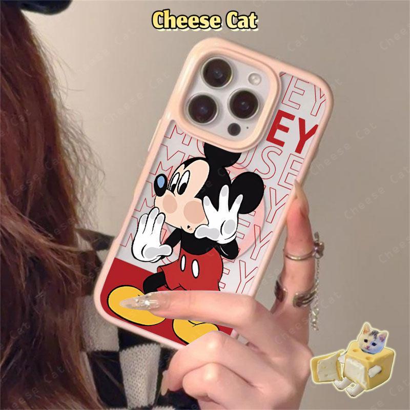 Kính lau chùi Mickey dễ thương Ốp điện thoại từ tính cho iPhone 11 12 13 14 16 17 Pro Max 7 Plus XR Xs Max Vỏ dễ thương