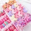 Bộ phụ kiện tóc OLVIDO, Dây buộc tóc nữ co giãn cao đầy màu sắc, Frangipani Không làm tổn thương tóc trẻ em Phụ kiện tóc Bộ công chúa